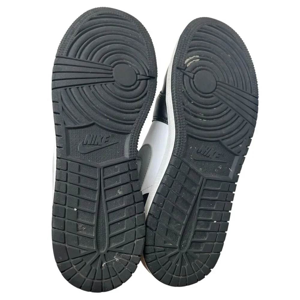 Nike Air Jordan 1 Low‎ GS Youth 6.5Y Black White Gray Leather 553560-040